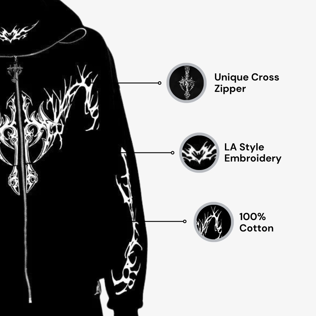 BLACK FULL ZIP-UP