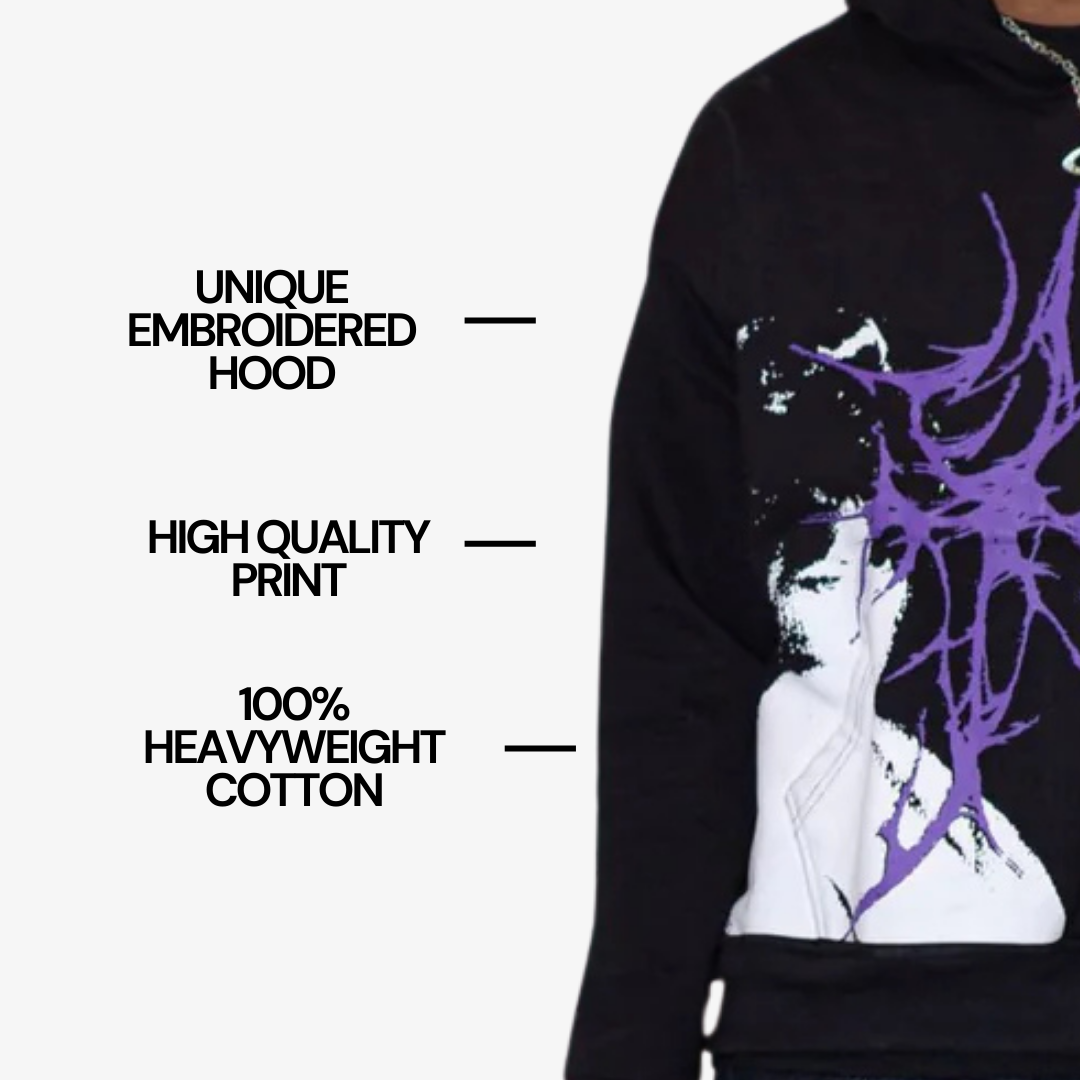 BLACK TRIBAL HOODIE