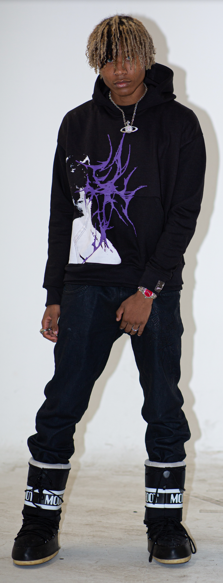 BLACK TRIBAL HOODIE