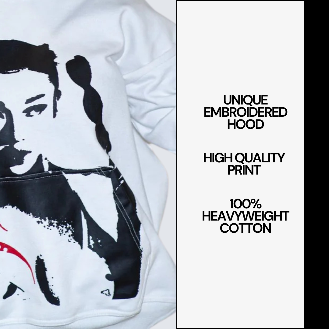 WHITE TRIBAL HOODIE